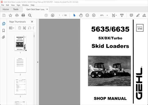 gehl skid steer 6635 repair manual|skid steer hydraulic control manual.